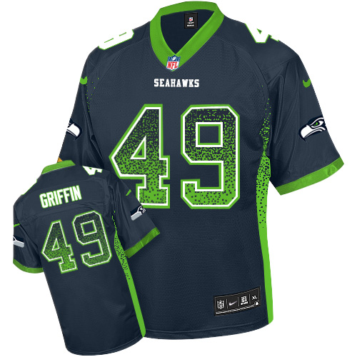 Nike Seahawks #49 Shaquem Griffin Steel Blue Team Color Men's Stitched NFL Elite Drift Fashion Jersey Nike Seahawks #49 Shaquem Griffin Steel Blue Team Color Men's Stitched NFL Elite Drift Fashion Jersey