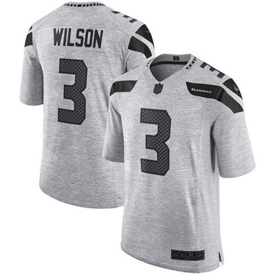 Nike Seahawks #3 Russell Wilson Gray Men's Stitched NFL Limited Gridiron Gray II Jersey Nike Seahawks #3 Russell Wilson Gray Men's Stitched NFL Limited Gridiron Gray II Jersey