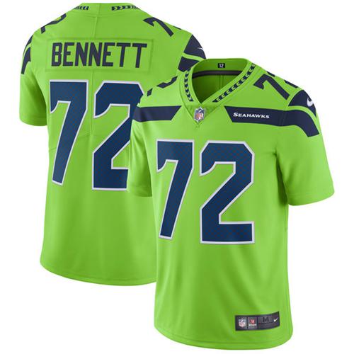 Nike Seahawks #72 Michael Bennett Green Men's Stitched NFL Limited Rush Jersey Nike Seahawks #72 Michael Bennett Green Men's Stitched NFL Limited Rush Jersey