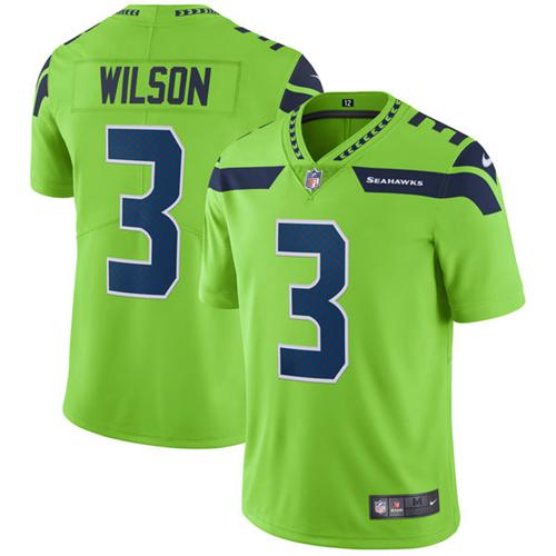 Nike Seahawks #3 Russell Wilson Green Men's Stitched NFL Limited Rush Jersey Nike Seahawks #3 Russell Wilson Green Men's Stitched NFL Limited Rush Jersey
