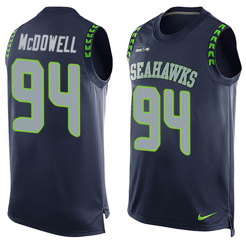 Nike Seahawks #94 Malik McDowell Steel Blue Team Color Men's Stitched NFL Limited Tank Top Jersey Nike Seahawks #94 Malik McDowell Steel Blue Team Color Men's Stitched NFL Limited Tank Top Jersey