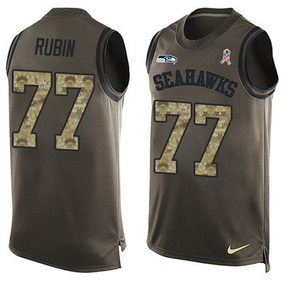 Nike Seahawks #77 Ahtyba Rubin Green Men's Stitched NFL Limited Salute To Service Tank Top Jersey Nike Seahawks #77 Ahtyba Rubin Green Men's Stitched NFL Limited Salute To Service Tank Top Jersey