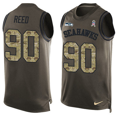 Nike Seahawks #90 Jarran Reed Green Men's Stitched NFL Limited Salute To Service Tank Top Jersey Nike Seahawks #90 Jarran Reed Green Men's Stitched NFL Limited Salute To Service Tank Top Jersey