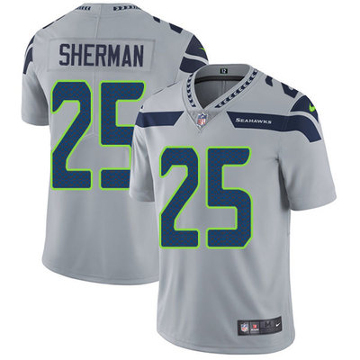 Nike Seahawks #25 Richard Sherman Grey Alternate Men's Stitched NFL Vapor Untouchable Limited Jersey Nike Seahawks #25 Richard Sherman Grey Alternate Men's Stitched NFL Vapor Untouchable Limited Jersey