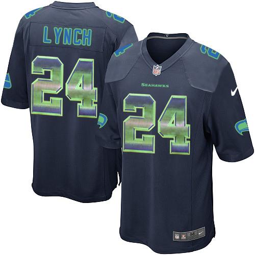 Nike Seahawks #24 Marshawn Lynch Steel Blue Team Color Men's Stitched NFL Limited Strobe Jersey Nike Seahawks #24 Marshawn Lynch Steel Blue Team Color Men's Stitched NFL Limited Strobe Jersey