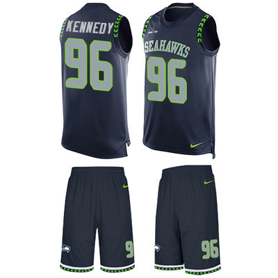 Nike Seahawks #96 Cortez Kennedy Steel Blue Team Color Men's Stitched NFL Limited Tank Top Suit Jersey Nike Seahawks #96 Cortez Kennedy Steel Blue Team Color Men's Stitched NFL Limited Tank Top Suit Jersey