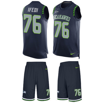 Nike Seahawks #76 Germain Ifedi Steel Blue Team Color Men's Stitched NFL Limited Tank Top Suit Jersey Nike Seahawks #76 Germain Ifedi Steel Blue Team Color Men's Stitched NFL Limited Tank Top Suit Jersey