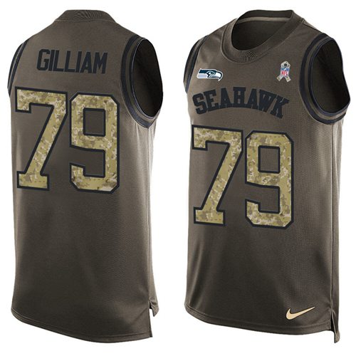 Nike Seahawks #79 Garry Gilliam Green Men's Stitched NFL Limited Salute To Service Tank Top Jersey Nike Seahawks #79 Garry Gilliam Green Men's Stitched NFL Limited Salute To Service Tank Top Jersey