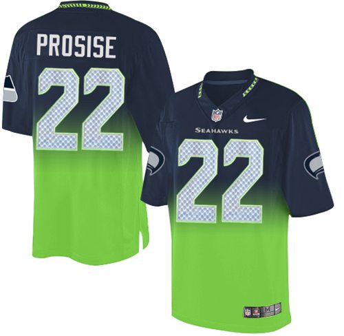 Nike Seahawks #22 C. J. Prosise Steel Blue Green Men's Stitched NFL Elite Fadeaway Fashion Jersey Nike Seahawks #22 C. J. Prosise Steel Blue Green Men's Stitched NFL Elite Fadeaway Fashion Jersey