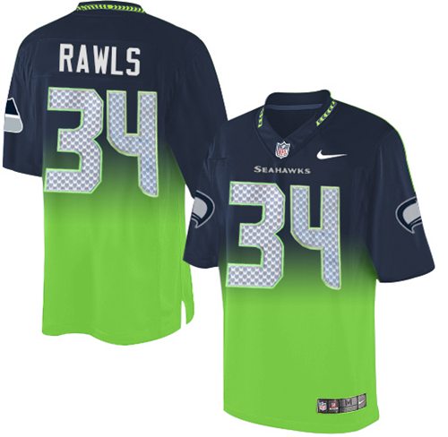 Nike Seahawks #34 Thomas Rawls Steel Blue Green Men's Stitched NFL Elite Fadeaway Fashion Jersey Nike Seahawks #34 Thomas Rawls Steel Blue Green Men's Stitched NFL Elite Fadeaway Fashion Jersey
