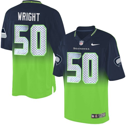 Nike Seahawks #50 K.J. Wright Steel Blue Green Men's Stitched NFL Elite Fadeaway Fashion Jersey Nike Seahawks #50 K.J. Wright Steel Blue Green Men's Stitched NFL Elite Fadeaway Fashion Jersey