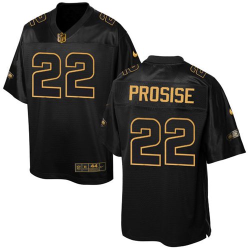 Nike Seahawks #22 C. J. Prosise Black Men's Stitched NFL Elite Pro Line Gold Collection Jersey Nike Seahawks #22 C. J. Prosise Black Men's Stitched NFL Elite Pro Line Gold Collection Jersey
