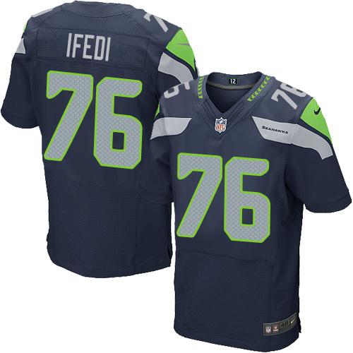 Nike Seahawks #76 Germain Ifedi Steel Blue Team Color Men's Stitched NFL Elite Jersey Nike Seahawks #76 Germain Ifedi Steel Blue Team Color Men's Stitched NFL Elite Jersey