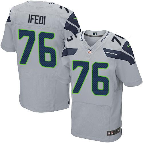 Nike Seahawks #76 Germain Ifedi Grey Alternate Men's Stitched NFL Elite Jersey Nike Seahawks #76 Germain Ifedi Grey Alternate Men's Stitched NFL Elite Jersey