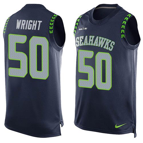 Nike Seahawks #50 K.J. Wright Steel Blue Team Color Men's Stitched NFL Limited Tank Top Jersey Nike Seahawks #50 K.J. Wright Steel Blue Team Color Men's Stitched NFL Limited Tank Top Jersey
