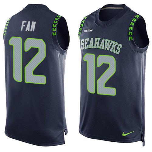 Nike Seahawks #12 Fan Steel Blue Team Color Men's Stitched NFL Limited Tank Top Jersey Nike Seahawks #12 Fan Steel Blue Team Color Men's Stitched NFL Limited Tank Top Jersey