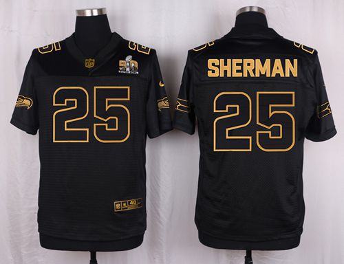 Nike Seahawks #25 Richard Sherman Black Men's Stitched NFL Elite Pro Line Gold Collection Jersey Nike Seahawks #25 Richard Sherman Black Men's Stitched NFL Elite Pro Line Gold Collection Jersey