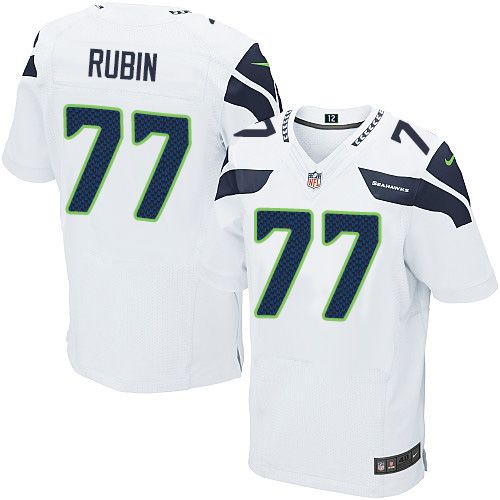 Nike Seahawks #77 Ahtyba Rubin White Color Men's Stitched NFL Elite Jersey Nike Seahawks #77 Ahtyba Rubin White Color Men's Stitched NFL Elite Jersey