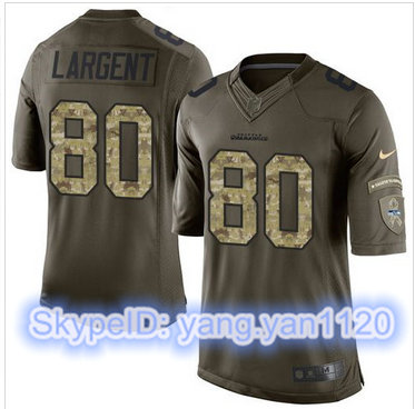 Nike Seattle Seahawks #80 Steve Largent Green Men''s Stitched NFL Limited Salute to Service Jersey