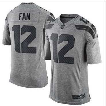 Nike Seattle Seahawks #12 Fan Gray Men's Stitched NFL Limited Gridiron Gray Jersey Nike Seattle Seahawks #12 Fan Gray Men's Stitched NFL Limited Gridiron Gray Jersey