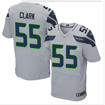 NEW Seattle Seahawks #55 Frank Clark Grey Alternate Men's Stitched NFL Elite Jersey