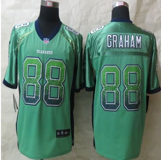 New New Seattle Seahawks #88 Jimmy Graham Drift Fashion Green Elite Jerseys