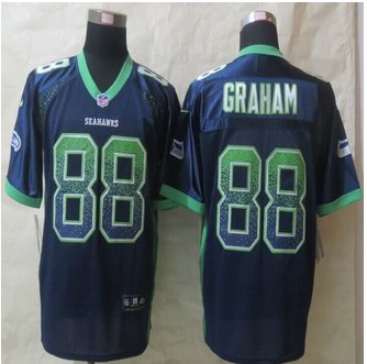 New New Seattle Seahawks #88 Jimmy Graham Drift Fashion Blue Elite Jerseys