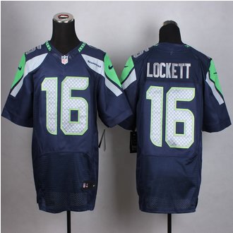 New Seattle Seahawks #16 Tyler Lockett Steel Blue Team Color Men's Stitched NFL Elite jersey