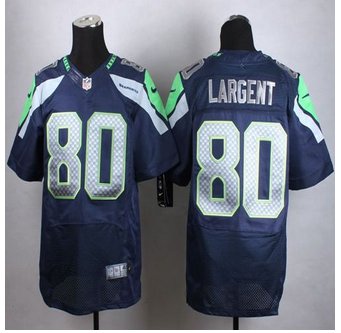 New Seattle Seahawks #80 Steve Largent Steel Blue Team Color Men's Stitched NFL Elite jersey