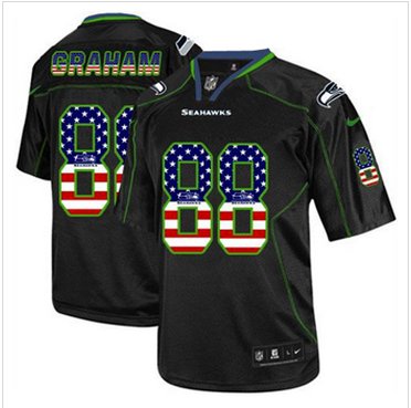 New Seattle Seahawks #88 Jimmy Graham Black Men's Stitched NFL Elite USA Flag Fashion jersey New Seattle Seahawks #88 Jimmy Graham Black Men's Stitched NFL Elite USA Flag Fashion jersey