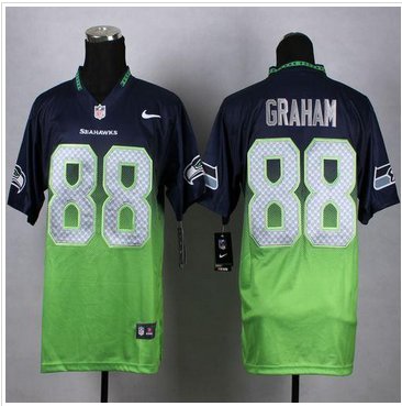 NEW Seattle Seahawks #88 Jimmy Graham Steel Blue Green Men's Stitched NFL Elite Jersey