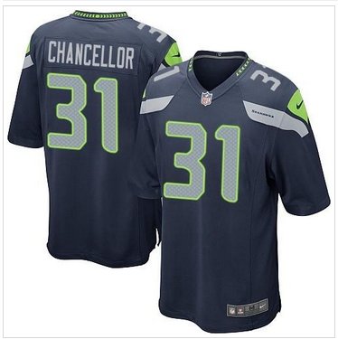 New Seattle Seahawks #31 Kam Chancellor Steel Blue Team Color NFL Game Jersey