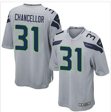New Seattle Seahawks #31 Kam Chancellor Grey Alternate NFL Game Jersey