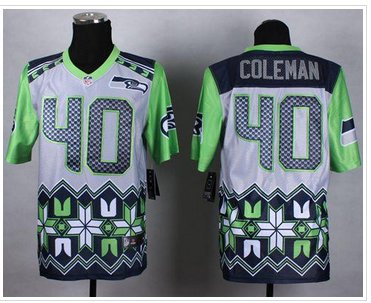 New Seattle Seahawks #40 Derrick Coleman Grey NFL Elite Noble Fashion Jersey New Seattle Seahawks #40 Derrick Coleman Grey NFL Elite Noble Fashion Jersey