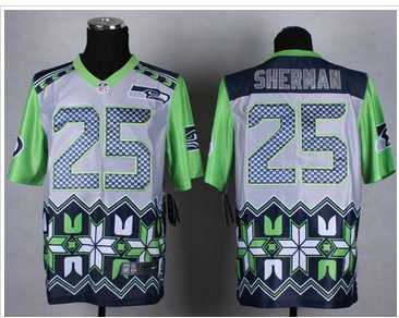 New Seattle Seahawks #25 Richard Sherman Grey NFL Elite Noble Fashion Jersey New Seattle Seahawks #25 Richard Sherman Grey NFL Elite Noble Fashion Jersey