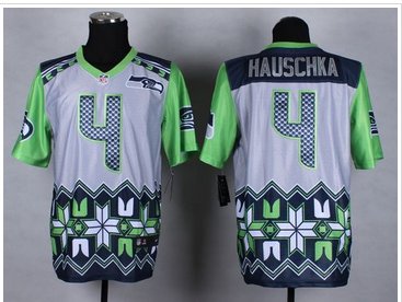 New Seattle Seahawks #4 Steven Hauschka Grey NFL Elite Noble Fashion Jersey New Seattle Seahawks #4 Steven Hauschka Grey NFL Elite Noble Fashion Jersey
