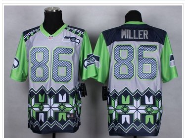 New Seattle Seahawks #86 Zach Miller Grey NFL Elite Noble Fashion Jersey