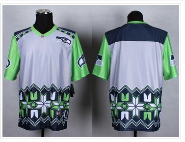 New Seattle Seahawks Blank Grey NFL Elite Noble Fashion Jersey New Seattle Seahawks Blank Grey NFL Elite Noble Fashion Jersey