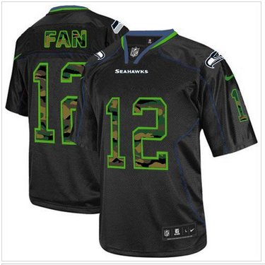 NEW Seattle Seahawks #12 Fan Black NFL Elite Camo Fashion Jersey NEW Seattle Seahawks #12 Fan Black NFL Elite Camo Fashion Jersey