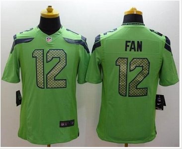NEW Seattle Seahawks #12 Fan Green Alternate NFL Limited Jersey