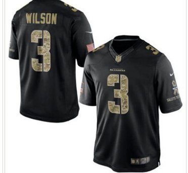 Seattle Seahawks #3 Russell Wilson NEW Black Salute To Service Jersey Seattle Seahawks #3 Russell Wilson NEW Black Salute To Service Jersey
