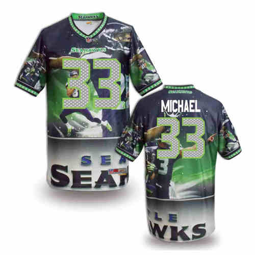 New Seattle Seahawks #33 Christine Michael Team Color NFL Elite Fanatical Version Jerseys