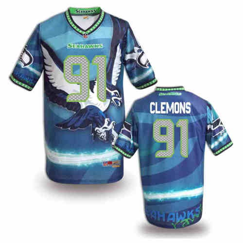 New Seattle Seahawks #91 Chris Clemons Team Color NFL Elite Fanatical Version Jerseys New Seattle Seahawks #91 Chris Clemons Team Color NFL Elite Fanatical Version Jerseys