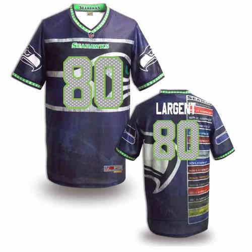 New Seattle Seahawks #80 Steve Largent Team Color NFL Elite Fanatical Version Jerseys