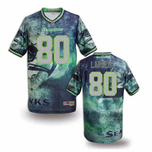 New Seattle Seahawks #80 Steve Largent Team Color NFL Elite Fanatical Version Jerseys
