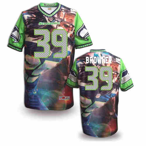 New Seattle Seahawks #39 Brandon Browner Team Color NFL Elite Fanatical Version Jersey