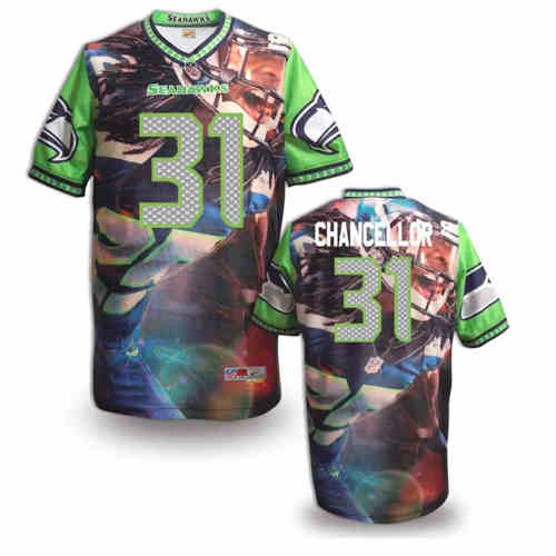 New Seattle Seahawks #31 Kam Chancellor Team Color NFL Elite Fanatical Version Jersey