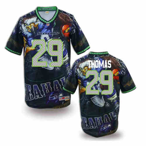 New Seattle Seahawks #29 Earl Thomas Team Color NFL Elite Fanatical Version Jersey