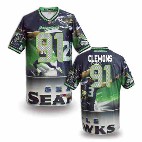 New Seattle Seahawks #91 Chris Clemons Team Color Elite Fanatical Version Jerseys New Seattle Seahawks #91 Chris Clemons Team Color Elite Fanatical Version Jerseys