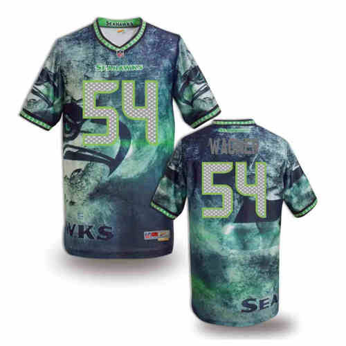 New Seattle Seahawks 54# Bobby Wagner Team Color Elite Fanatical Version Jerseys
